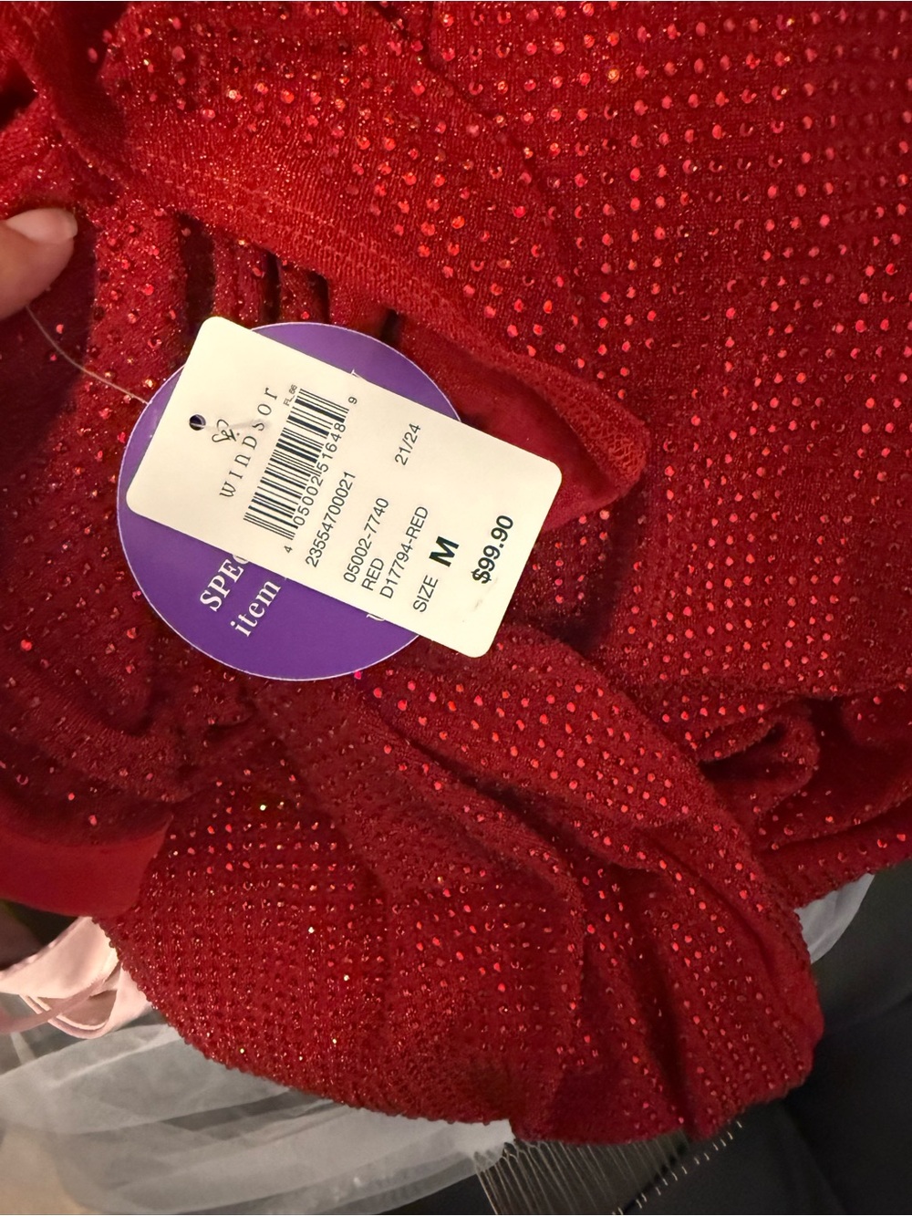 Windsor Strapless Red Rhinestone - Picture 6 of 6